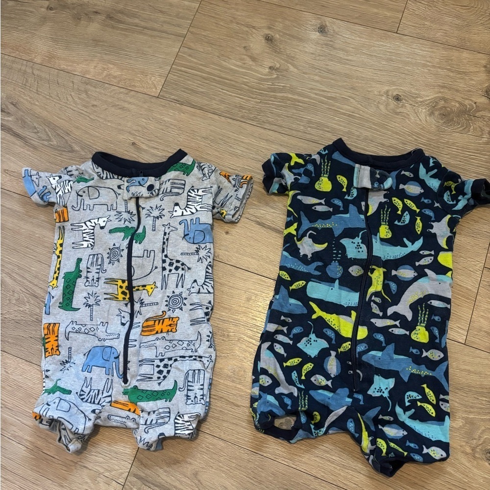 2 Children’s Place Zip Up Rompers Boys